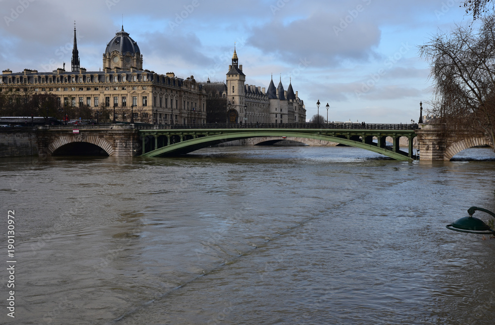 Crue de la Seine à Paris, France