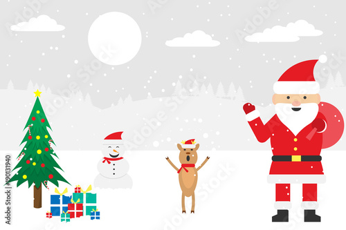 christmas theme for holiday background with santa say hi.vector and illustration © TFYKUB 