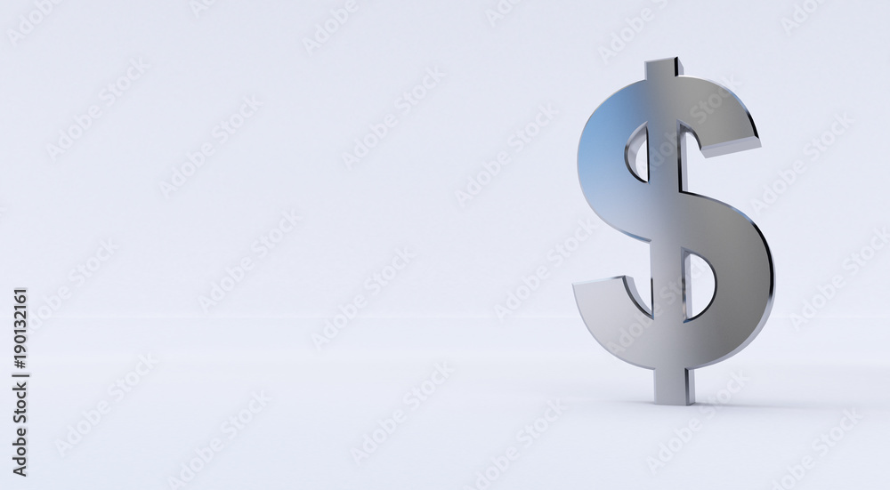 3d rendering of Dollar sign isolated on white background. 3d rendering of Dollar sign isolated on white background.