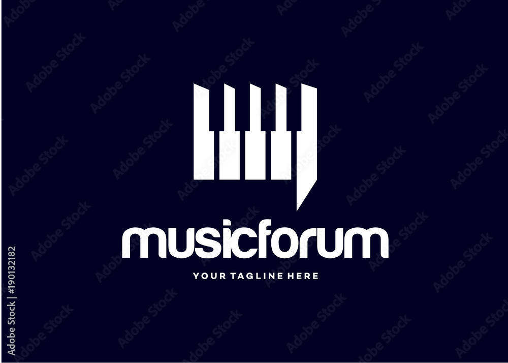 Music Forum Logo Template Design Vector, Design Concept, Creative Symbol