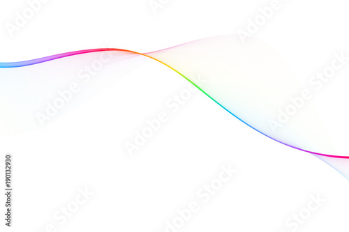 Nice colorful big wave from lines on isolated white backgorund