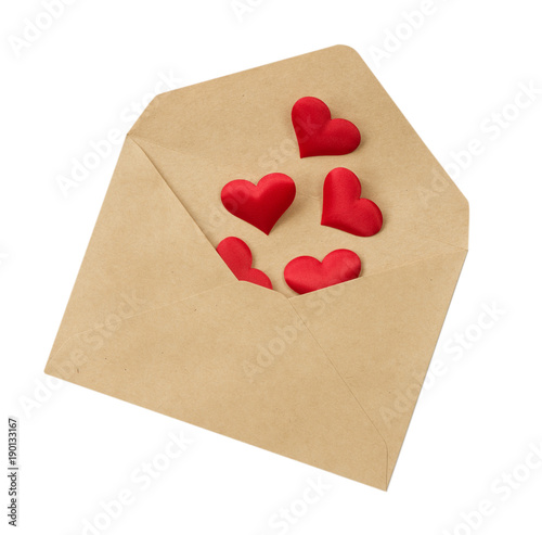 Red silk hearts in open pos...