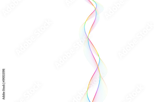 Nice colorful big wave from lines on isolated white backgorund