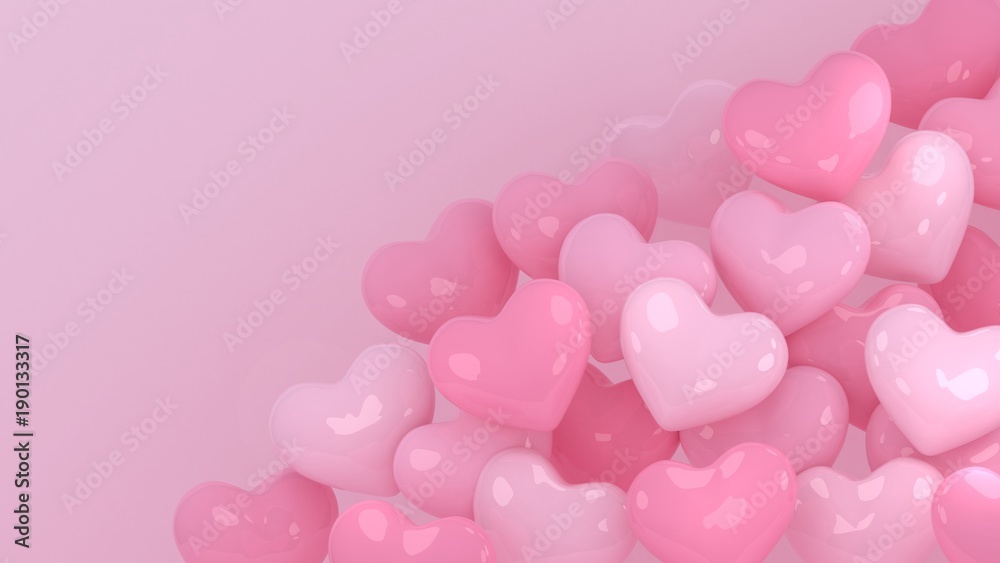 Hearts background. Valentines day. 3d heart. Love wallpaper. Propsal. Wedding. Engagement. Marriage celebration. Datting. Romantic. Passion. Love symbol. Modern 3d render.