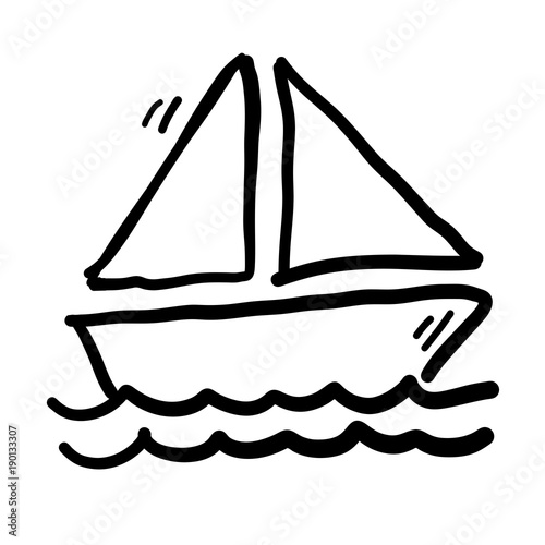 Sailboat Doodle Vector
