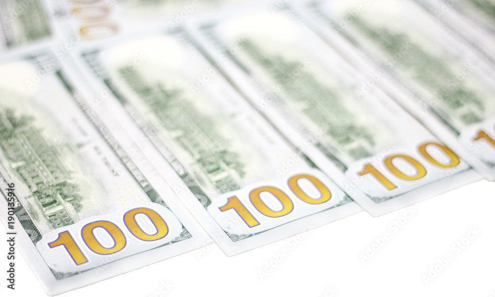 US Dollar bills banknotes with white background. US Dollar bills banknotes with white background.
