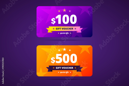 Gift voucher template in two color variants. 