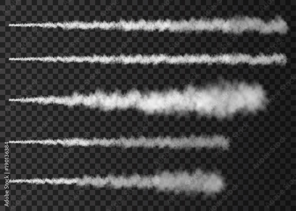 Plane track isolated on transparent background.