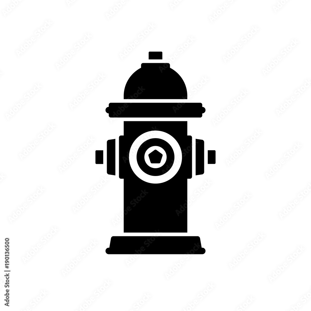 Fire hydrant icon. Black, minimalist icon isolated on white background