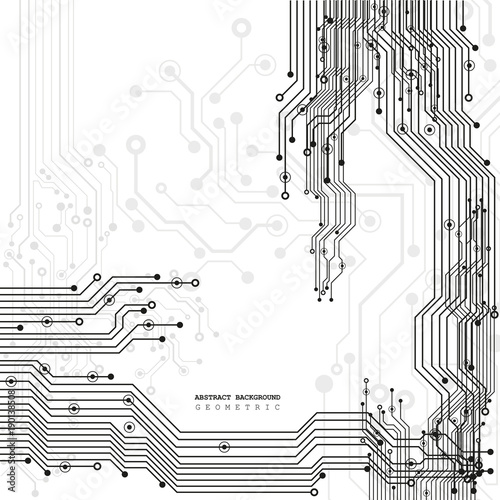 Circuit board, digital technology background. Vector illustration. EPS 10.