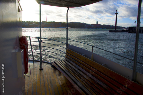 View over lake Malaren from an old ferry photo