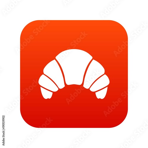 Croissant icon digital red