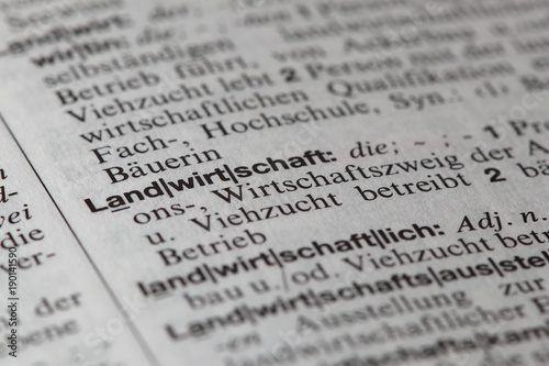 Wort Landwirtschaft im Duden