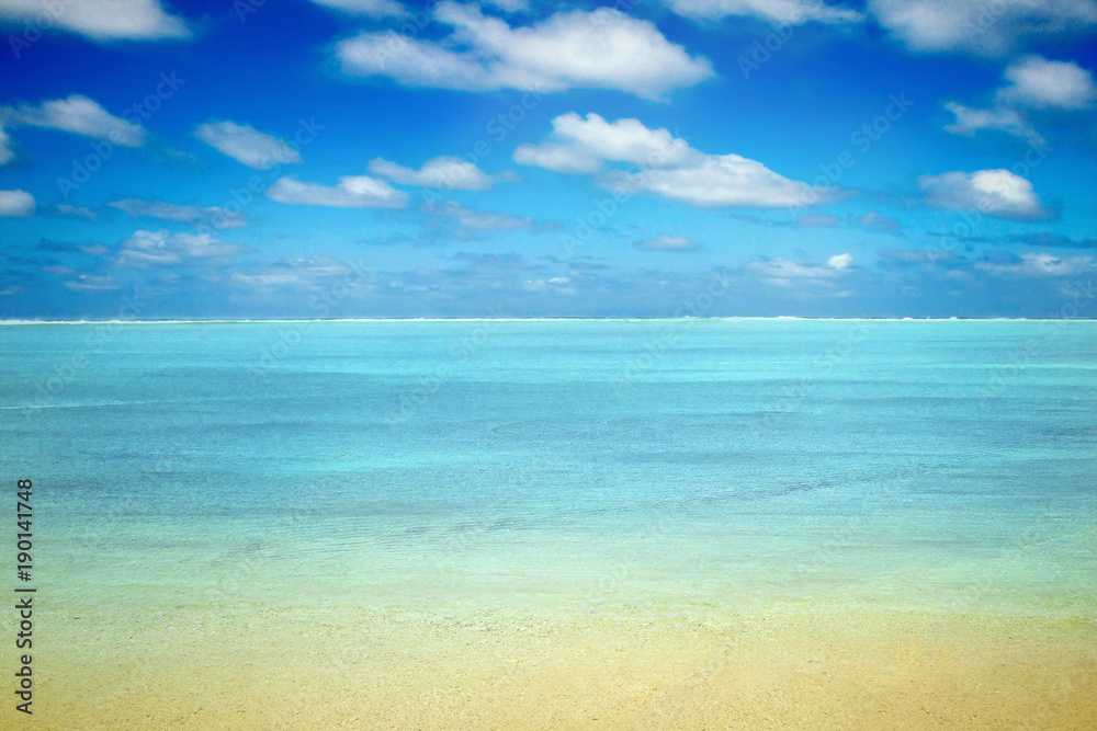 Paradise beach with blank elegant sea view