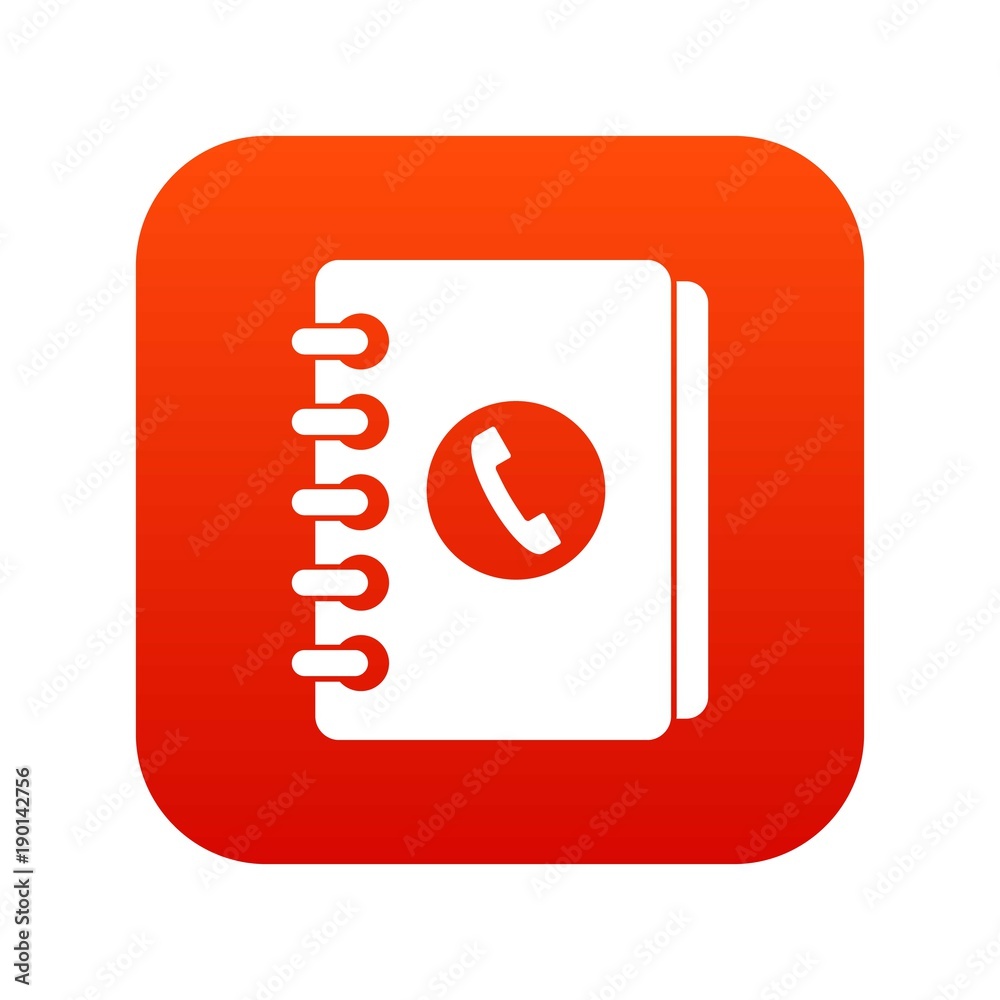 Address book icon digital red Address book icon digital red