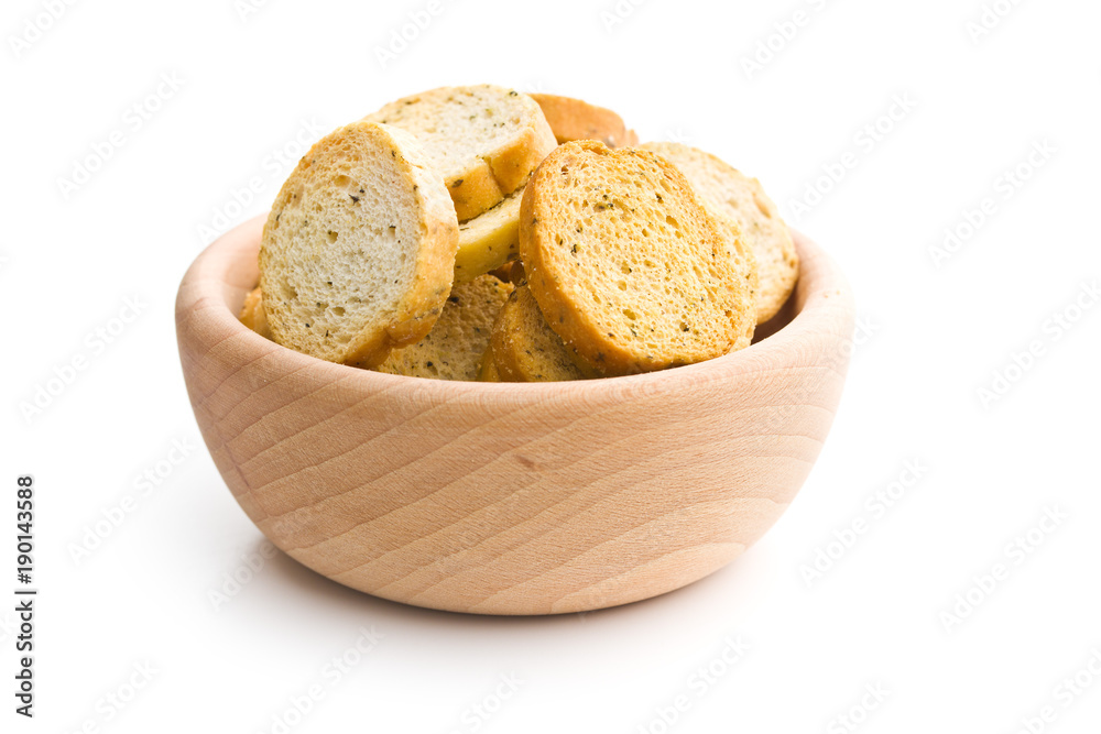 Crusty bread bruschetta.