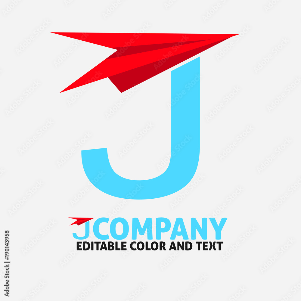 J letter logo design vector icon template for website or business - logo Letter travel airplane J letter logo design vector icon template for website or business - logo Letter travel airplane