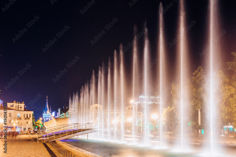Batumi, Adjara, Georgia. Singing And Dancing Fountains Is Local Landmark