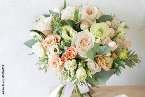 Bridal bouquet. A simple bouquet of flowers and greens