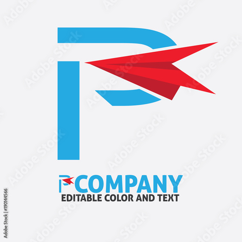 Free Download P letter logo design vector icon template for website or business - logo Letter travel airplane - GFXLoad
