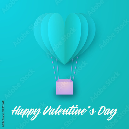 love Invitation card Valentines day balloon heart