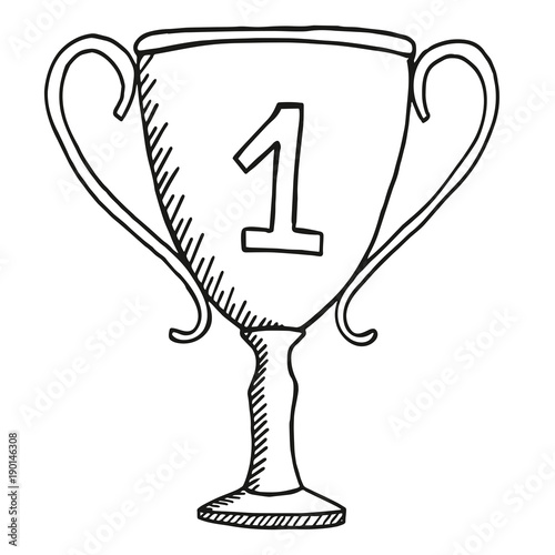 Vector Illustration of award trophy stock illustration