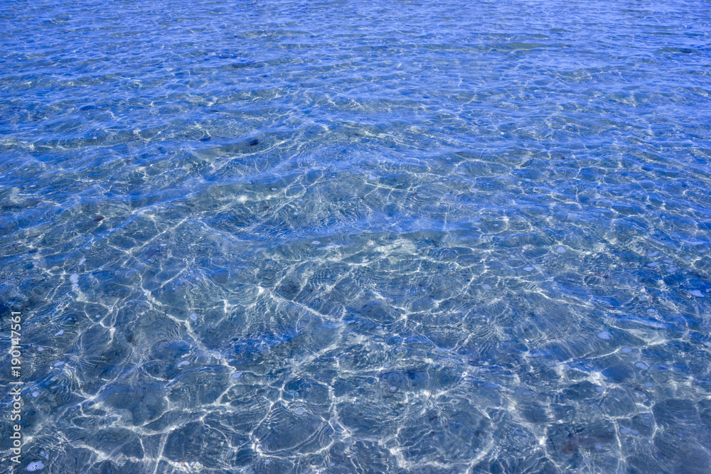 Texture of transparent sea waves in sunlight Texture of transparent sea waves in sunlight