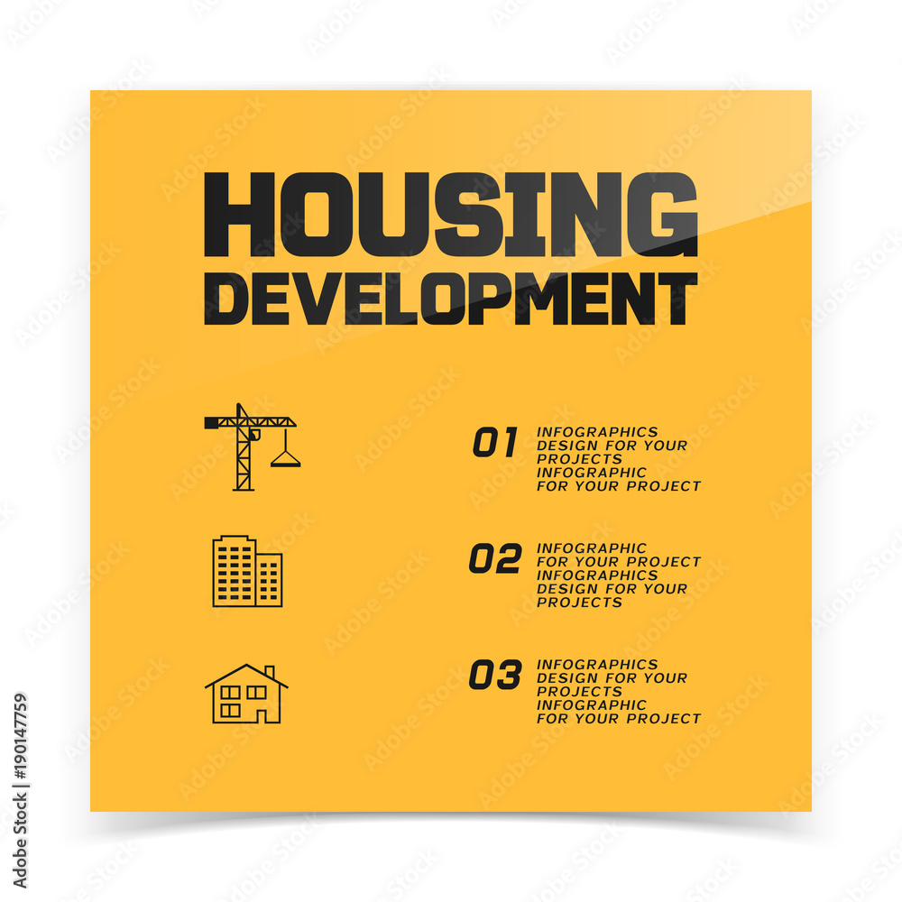 Fototapeta Banner or flyer design with housing development icons