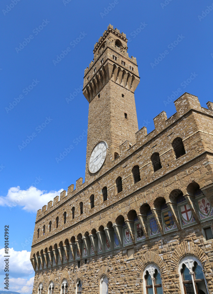Florence Italy the main monument in the city called Palazzo Vecchio
