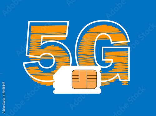 5G Sim Card. Mobile telecommunications technology