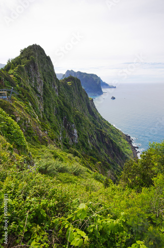Green cliffs of Madeira island near Porto da Cruz - Portugal