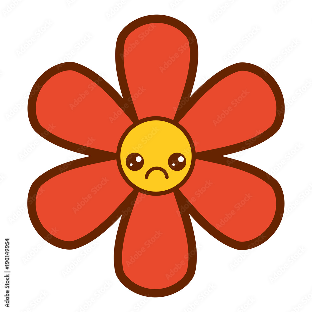 orange flower kawaii cartoon botanical icon orange flower kawaii cartoon botanical icon