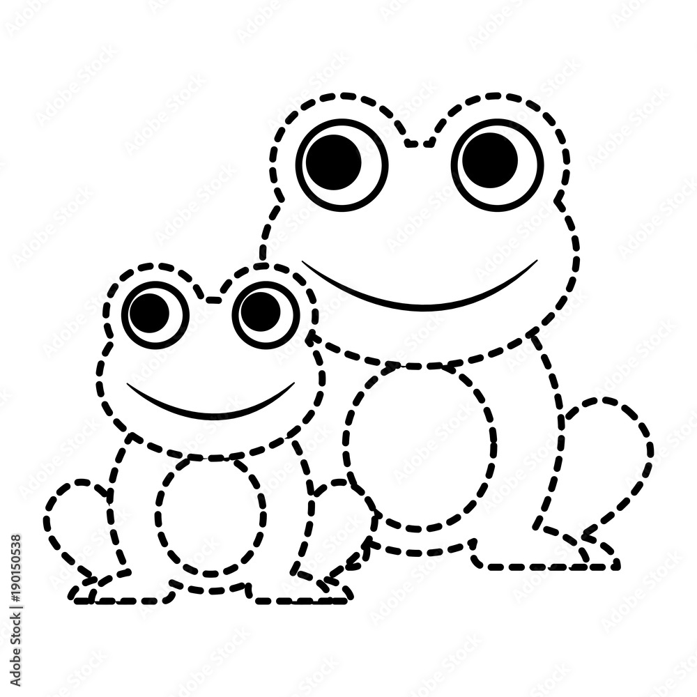 Obraz premium frogs cute animal sitting cartoon