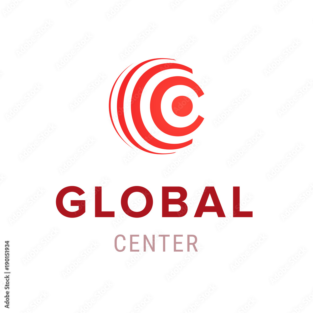 Global center creative company logo. Template icon modern symbol isolated. Element design.