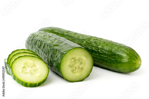 Cucumbers on a white background, isolated.