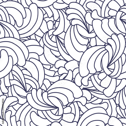 Black abstract fantasy pattern on white