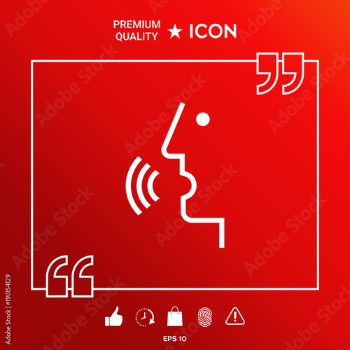 Voice control, person talking - icon