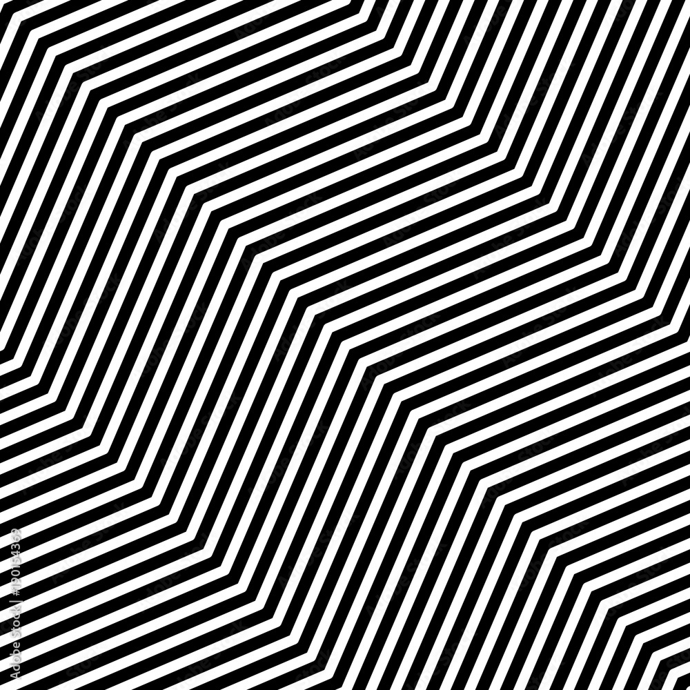 Abstract vector seamless op art pattern. Monochrome graphic black and white ornament. Striped optical illusion repeating texture Abstract vector seamless op art pattern. Monochrome graphic black and white ornament. Striped optical illusion repeating texture