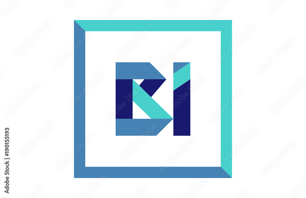 BI Square Ribbon Letter Logo 