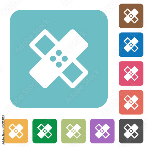Bandages rounded square flat icons