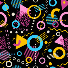 Papier peint photo Style Memphis patrons Motif rétro inspiration Memphis 80s  © TeddyandMia