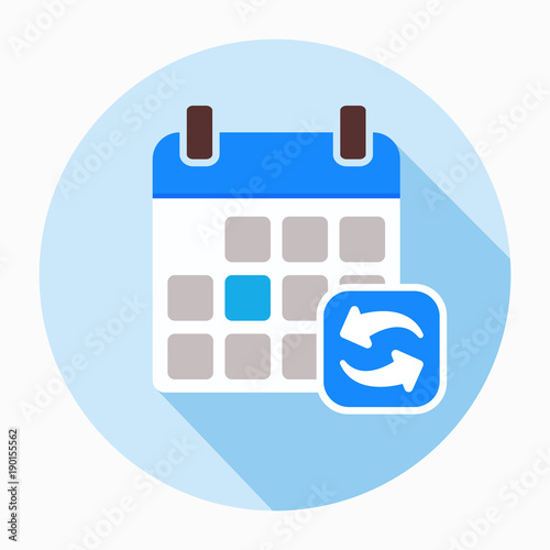Refresh update calendar icon vector.