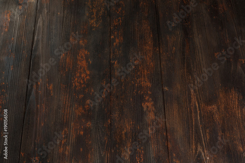 Old wood plank texture, old worn countertop, massive wooden surface, dark blue stain lacquered tabletop