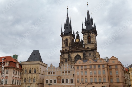 Gothic Tyn cathedral, Old Town square, Prague, Czech Republic.