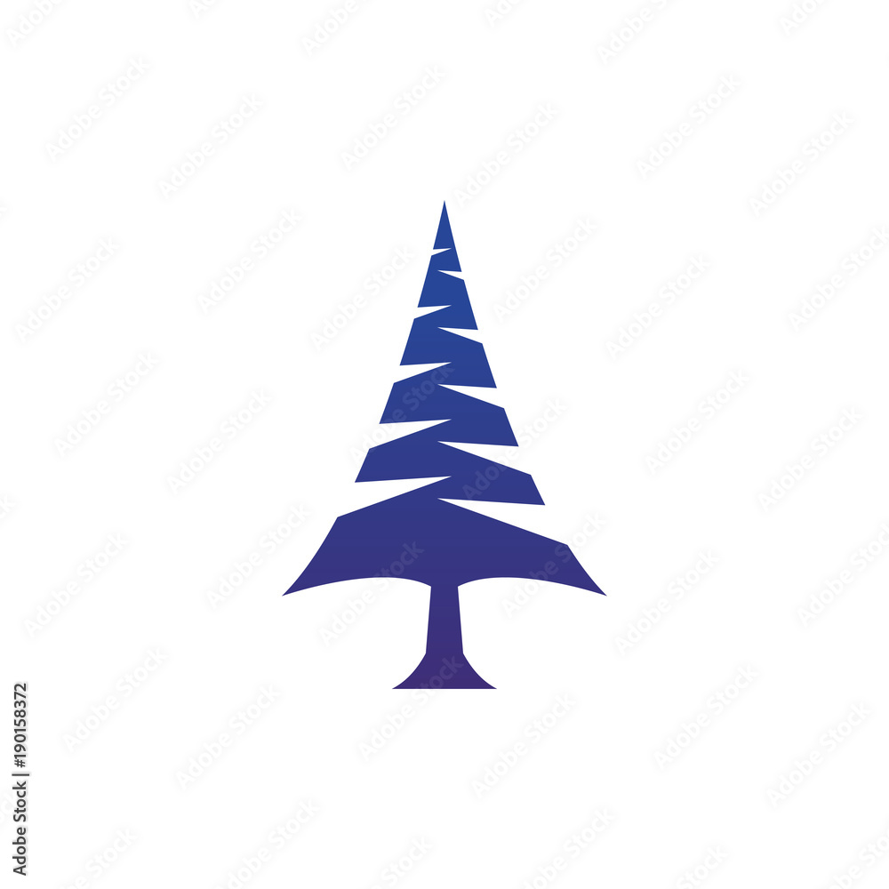 Fototapeta premium Elegant purple pine tree logo design template vector
