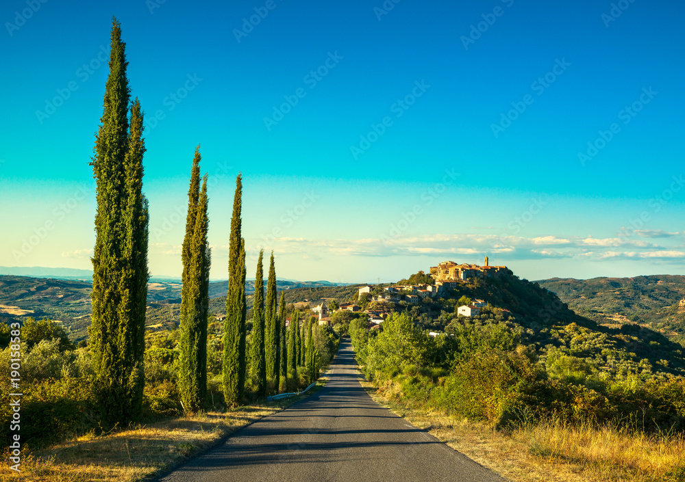 Fototapeta premium Tuscany, Montegiovi village. Monte Amiata, Grosseto, Italy