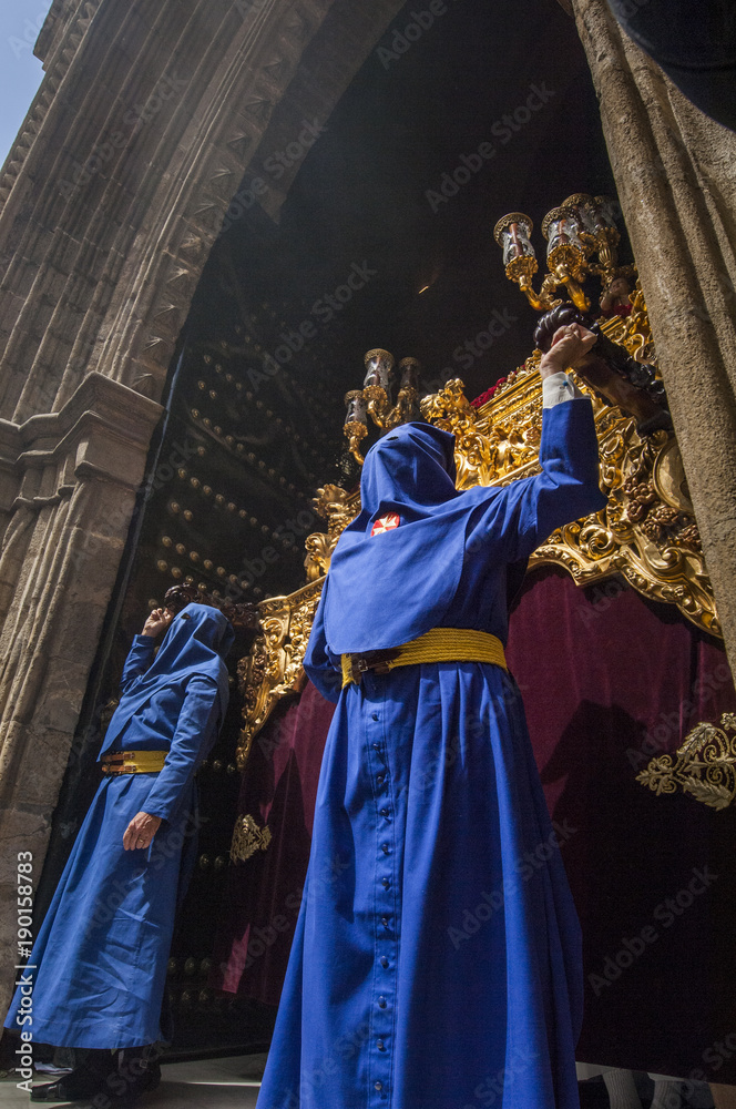 Naklejka premium Penitents of the brotherhood of San Esteban