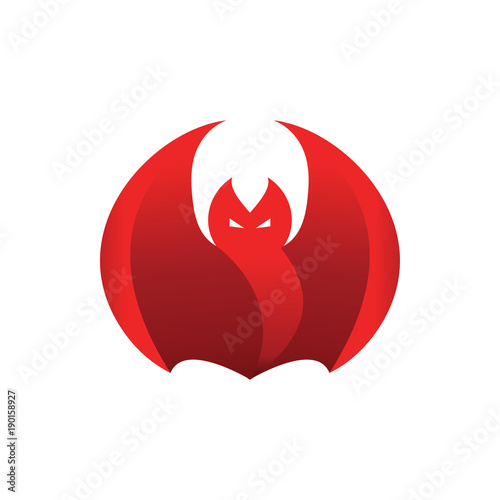 Abstract red flame fierce bat vector