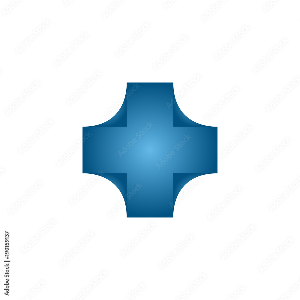 Fototapeta premium Blue 3d healthcare cross logo design concept vector