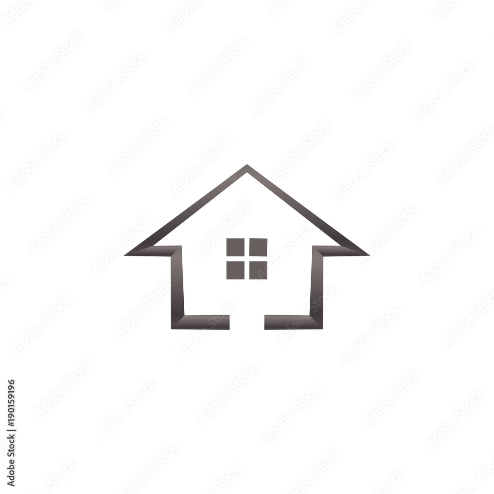 Simple house real estate logo template vector